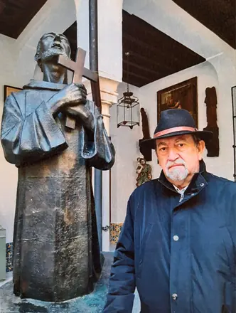 Con San Juan de Dios, en el Museo de los Pisa