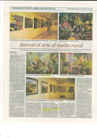 «Acercar el arte al medio rural», El Adelantado de Segovia, 20 de marzo de 2023, con su obra «Vuelo de paz sobre la Alhambra»