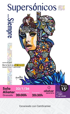 Cartel para Supersónicos. Sala Aliatar, 2026