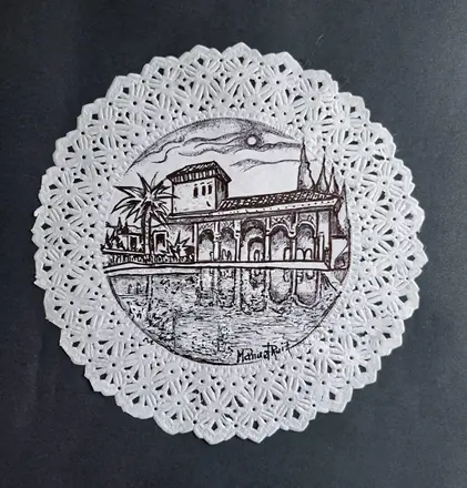 Dibujos sobre blondas de papel