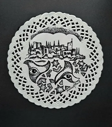 Dibujos sobre blondas de papel