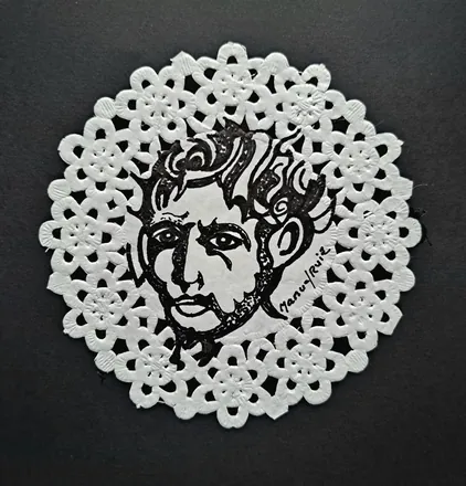 Dibujos sobre blondas de papel