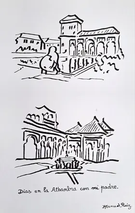 Dibujos infantiles en el colegio de los Maristas de Granada. Años 50-60