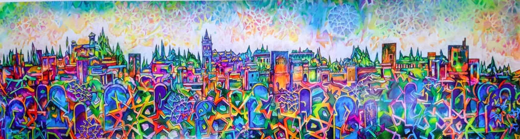 La Alhambra más grande pintada. 60 × 240 cm, 2016