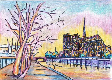 Notre Dame desde el Quai de la Tournelle, 1977